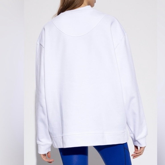 [STELLA MCCARTNEY FOR ADIDAS] Crewneck Sweatshirt French Terry White Size S NWOT - Picture 4 of 13